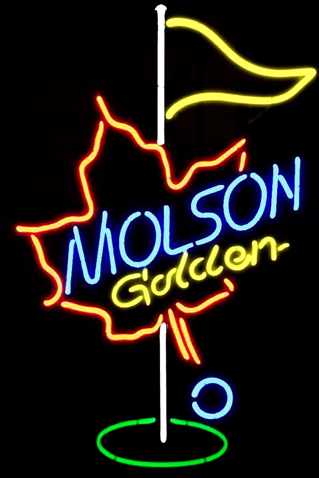 Molson Canadian Golden Golf Neon Sign